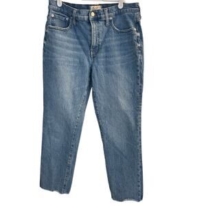 Madewell Jeans Women's Blue The Mid-Rise Perfect Vintaage Raw Hem Sz 29